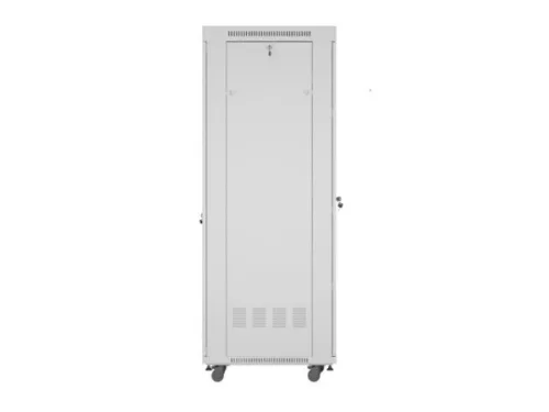 Lanberg FF01-6842-12SL 19" 42U SZÉL:600mm MÉLY:800mm MAG:2121mm lapraszerelt LCD üvegajtós szürke álló rack szekrény