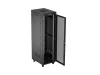 Lanberg FF01-6842-23BL 19" 42U SZÉL:600mm MÉLY:800mm MAG:2127mm lapraszerelt LCD hálós fémajtós fekete álló rack szekrény