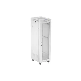   Lanberg FF01-6842-23SL 19" 42U SZÉL:600mm MÉLY:800mm MAG:2121mm lapraszerelt LCD hálós fémajtós szürke álló rack szekrény