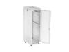 Lanberg FF01-6842-23SL 19" 42U SZÉL:600mm MÉLY:800mm MAG:2121mm lapraszerelt LCD hálós fémajtós szürke álló rack szekrény