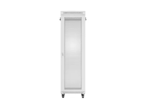 Lanberg FF01-6842-23SL 19" 42U SZÉL:600mm MÉLY:800mm MAG:2121mm lapraszerelt LCD hálós fémajtós szürke álló rack szekrény