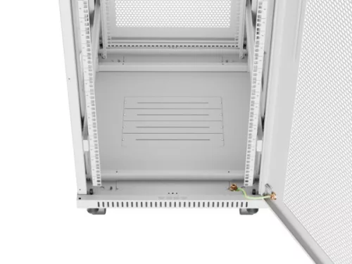 Lanberg FF01-6842-23SL 19" 42U SZÉL:600mm MÉLY:800mm MAG:2121mm lapraszerelt LCD hálós fémajtós szürke álló rack szekrény