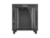 Lanberg FF01-8015-12BL 19" 15U SZÉL:800mm MÉLY:1000mm MAG:928mm lapraszerelt LCD üvegajtós fekete szerver szekrény