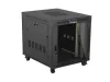 Lanberg FF01-8015-12BL 19" 15U SZÉL:800mm MÉLY:1000mm MAG:928mm lapraszerelt LCD üvegajtós fekete szerver szekrény
