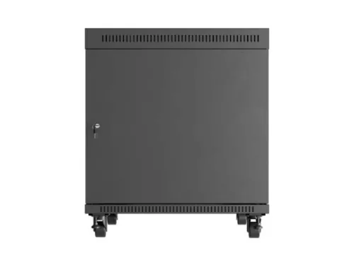 Lanberg FF01-8015-12BL 19" 15U SZÉL:800mm MÉLY:1000mm MAG:928mm lapraszerelt LCD üvegajtós fekete szerver szekrény