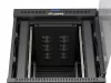 Lanberg FF01-8015-12BL 19" 15U SZÉL:800mm MÉLY:1000mm MAG:928mm lapraszerelt LCD üvegajtós fekete szerver szekrény