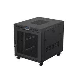   Lanberg FF01-8015-23BL 19" 15U SZÉL:800mm MÉLY:1000mm MAG:928mm lapraszerelt LCD halós fémajtós fekete szerver szekrény
