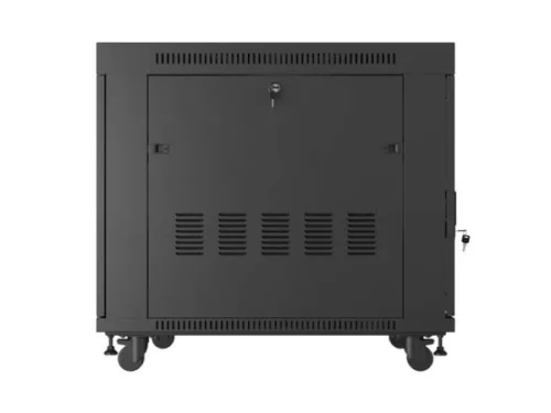Lanberg FF01-8015-23BL 19" 15U SZÉL:800mm MÉLY:1000mm MAG:928mm lapraszerelt LCD halós fémajtós fekete szerver szekrény