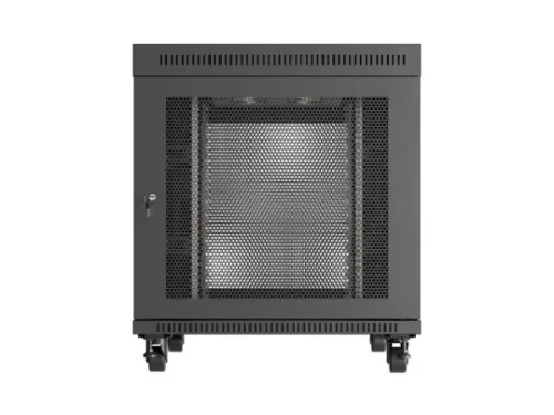 Lanberg FF01-8015-23BL 19" 15U SZÉL:800mm MÉLY:1000mm MAG:928mm lapraszerelt LCD halós fémajtós fekete szerver szekrény