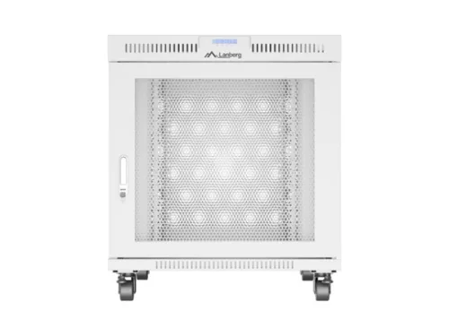 Lanberg FF01-8015-23SL 19" 15U SZÉL:800mm MÉLY:1000mm MAG:928mm lapraszerelt LCD hálós fémajtós szürke szerver szekrény