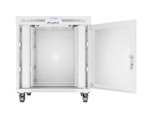 Lanberg FF01-8015-23SL 19" 15U SZÉL:800mm MÉLY:1000mm MAG:928mm lapraszerelt LCD hálós fémajtós szürke szerver szekrény