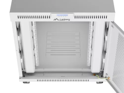 Lanberg FF01-8015-23SL 19" 15U SZÉL:800mm MÉLY:1000mm MAG:928mm lapraszerelt LCD hálós fémajtós szürke szerver szekrény
