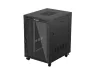 Lanberg FF01-8022-12BL 19" 22U SZÉL:800mm MÉLY:1000mm MAG:1239mm lapraszerelt LCD üvegajtós fekete álló rack szekrény