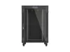 Lanberg FF01-8022-12BL 19" 22U SZÉL:800mm MÉLY:1000mm MAG:1239mm lapraszerelt LCD üvegajtós fekete álló rack szekrény