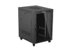 Lanberg FF01-8022-12BL 19" 22U SZÉL:800mm MÉLY:1000mm MAG:1239mm lapraszerelt LCD üvegajtós fekete álló rack szekrény
