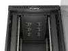 Lanberg FF01-8022-12BL 19" 22U SZÉL:800mm MÉLY:1000mm MAG:1239mm lapraszerelt LCD üvegajtós fekete álló rack szekrény