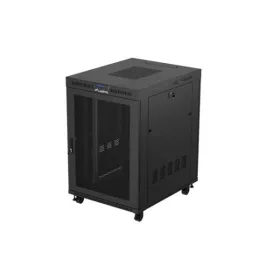   Lanberg FF01-8022-23BL 19" 22U SZÉL:800mm MÉLY:1000mm MAG:1239mm lapraszerelt LCD hálós fémajtós fekete szerver szekrény
