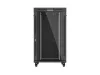 Lanberg FF01-8027-12BL 19" 27U SZÉL:800mm MÉLY:1000mm MAG:1461mm lapraszerelt LCD üvegajtós fekete szerver szekrény