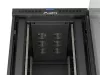 Lanberg FF01-8027-12BL 19" 27U SZÉL:800mm MÉLY:1000mm MAG:1461mm lapraszerelt LCD üvegajtós fekete szerver szekrény
