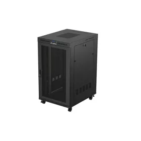   Lanberg FF01-8027-23BL 19" 27U SZÉL:800mm MÉLY:1000mm MAG:1461mm lapraszerelt LCD hálós fémajtós fekete szerver szekrény