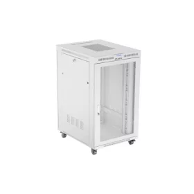   Lanberg FF01-8027-23SL 19" 27U SZÉL:800mm MÉLY:1000mm MAG:1461mm lapraszerelt LCD hálós fémajtós szürke szerver szekrény