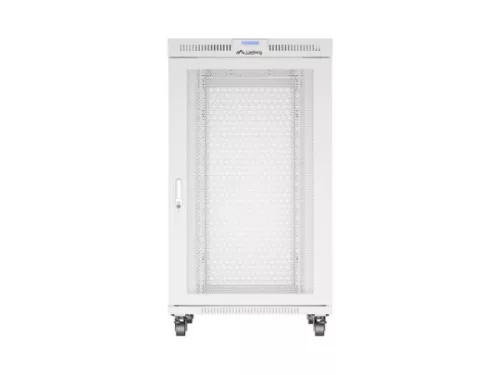 Lanberg FF01-8027-23SL 19" 27U SZÉL:800mm MÉLY:1000mm MAG:1461mm lapraszerelt LCD hálós fémajtós szürke szerver szekrény