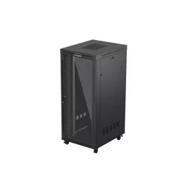   Lanberg FF01-8037-12BL 19" 37U SZÉL:800mm MÉLY:1000mm MAG:1906mm lapraszerelt LCD üvegajtós fekete szerver szekrény