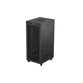   Lanberg FF01-8037-23BL 19" 37U SZÉL:800mm MÉLY:1000mm MAG:1906mm lapraszerelt LCD hálós fémajtós fekete szerver szekrény