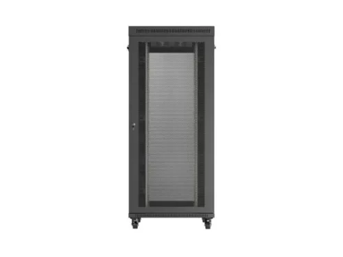 Lanberg FF01-8037-23BL 19" 37U SZÉL:800mm MÉLY:1000mm MAG:1906mm lapraszerelt LCD hálós fémajtós fekete szerver szekrény
