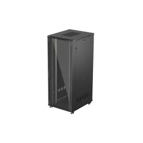   Lanberg FF01-8042-12B 19" 42U SZÉL:800mm MÉLY:1000mm MAG:2047mm lapraszerelt üvegajtós fekete szerver szekrény
