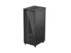 Lanberg FF01-8042-12BL 19" 42U SZÉL:800mm MÉLY:1000mm MAG:2127mm lapraszerelt LCD üvegajtós fekete szerver szekrény