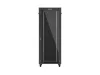 Lanberg FF01-8042-12BL 19" 42U SZÉL:800mm MÉLY:1000mm MAG:2127mm lapraszerelt LCD üvegajtós fekete szerver szekrény