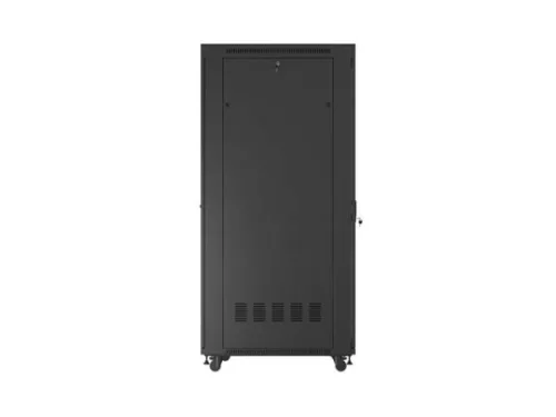 Lanberg FF01-8042-12BL 19" 42U SZÉL:800mm MÉLY:1000mm MAG:2127mm lapraszerelt LCD üvegajtós fekete szerver szekrény