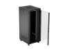 Lanberg FF01-8042-12BL 19" 42U SZÉL:800mm MÉLY:1000mm MAG:2127mm lapraszerelt LCD üvegajtós fekete szerver szekrény