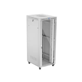   Lanberg FF01-8042-12SL 19" 42U SZÉL:800mm MÉLY:1000mm MAG:2121mm lapraszerelt LCD üvegajtós szürke szerver szekrény