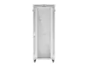 Lanberg FF01-8042-12SL 19" 42U SZÉL:800mm MÉLY:1000mm MAG:2121mm lapraszerelt LCD üvegajtós szürke szerver szekrény
