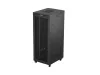 Lanberg FF01-8042-23BL 19" 42U SZÉL:800mm MÉLY:1000mm MAG:2127mm lapraszerelt LCD hálós fémajtós fekete szerver szekrény