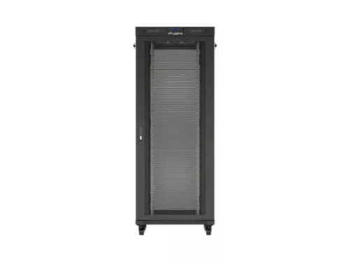 Lanberg FF01-8042-23BL 19" 42U SZÉL:800mm MÉLY:1000mm MAG:2127mm lapraszerelt LCD hálós fémajtós fekete szerver szekrény