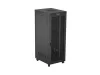 Lanberg FF01-8042-23BL 19" 42U SZÉL:800mm MÉLY:1000mm MAG:2127mm lapraszerelt LCD hálós fémajtós fekete szerver szekrény