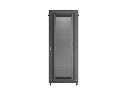 Lanberg FF01-8042-23B 19" 42U SZÉL:800mm MÉLY:1000mm MAG:2047mm lapraszerelt hálós fémajtós fekete szerver szekrény