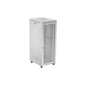   Lanberg FF01-8042-23SL 19" 42U SZÉL:800mm MÉLY:1200mm MAG:2121mm lapraszerelt LCD hálós fémajtós szürke álló rack szekrény
