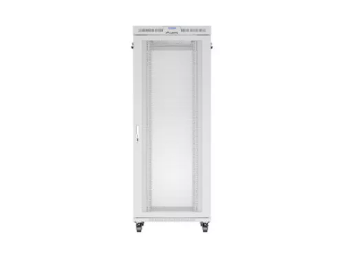 Lanberg FF01-8042-23SL 19" 42U SZÉL:800mm MÉLY:1200mm MAG:2121mm lapraszerelt LCD hálós fémajtós szürke álló rack szekrény