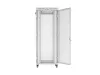 Lanberg FF01-8042-23SL 19" 42U SZÉL:800mm MÉLY:1200mm MAG:2121mm lapraszerelt LCD hálós fémajtós szürke álló rack szekrény