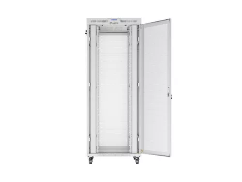 Lanberg FF01-8042-23SL 19" 42U SZÉL:800mm MÉLY:1200mm MAG:2121mm lapraszerelt LCD hálós fémajtós szürke álló rack szekrény