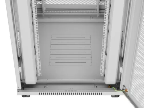 Lanberg FF01-8042-23SL 19" 42U SZÉL:800mm MÉLY:1200mm MAG:2121mm lapraszerelt LCD hálós fémajtós szürke álló rack szekrény