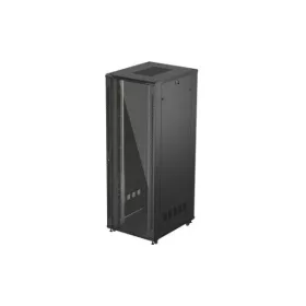   Lanberg FF01-8047-12B 19" 47U SZÉL:800mm MÉLY:1000mm MAG:2270mm lapraszerelt üvegajtós fekete szerver szekrény