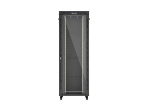 Lanberg FF01-8047-12BL 19" 47U SZÉL:800mm MÉLY:1000mm MAG:2344mm lapraszerelt LCD üvegajtós fekete szerver szekrény