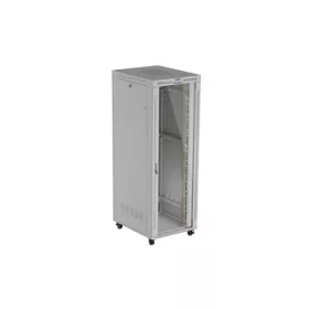   Lanberg FF01-8047-12SL 19" 47U SZÉL:800mm MÉLY:1000mm MAG:2343mm lapraszerelt LCD üvegajtós szürke szerver szekrény