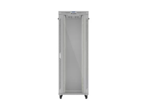 Lanberg FF01-8047-12SL 19" 47U SZÉL:800mm MÉLY:1000mm MAG:2343mm lapraszerelt LCD üvegajtós szürke szerver szekrény