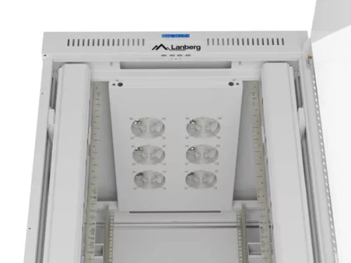 Lanberg FF01-8047-12SL 19" 47U SZÉL:800mm MÉLY:1000mm MAG:2343mm lapraszerelt LCD üvegajtós szürke szerver szekrény
